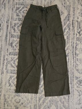 GAP Womens Dark Olive Cargo Pants with Drawstring